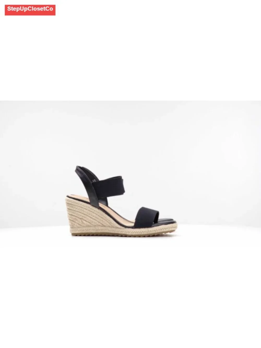 Espadrille Platform Wedge Sandals with Elastic Ankle Straps
